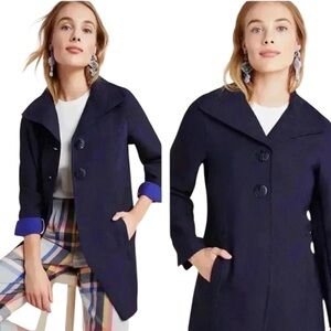 EUC Anthropologie “Wellesley” Pea Coat in Navy